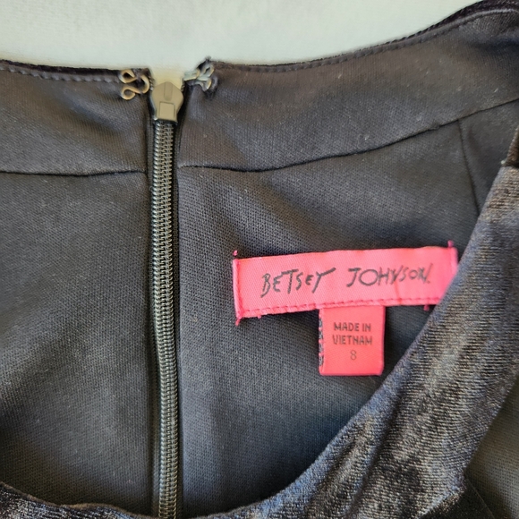 Betsey Johnson Whimsigoth Black Velvet Trapeze Swing Dress Sexy Party New Size 8 - Picture 8 of 16